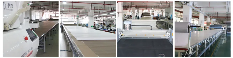 Fabric spreading and cutting area